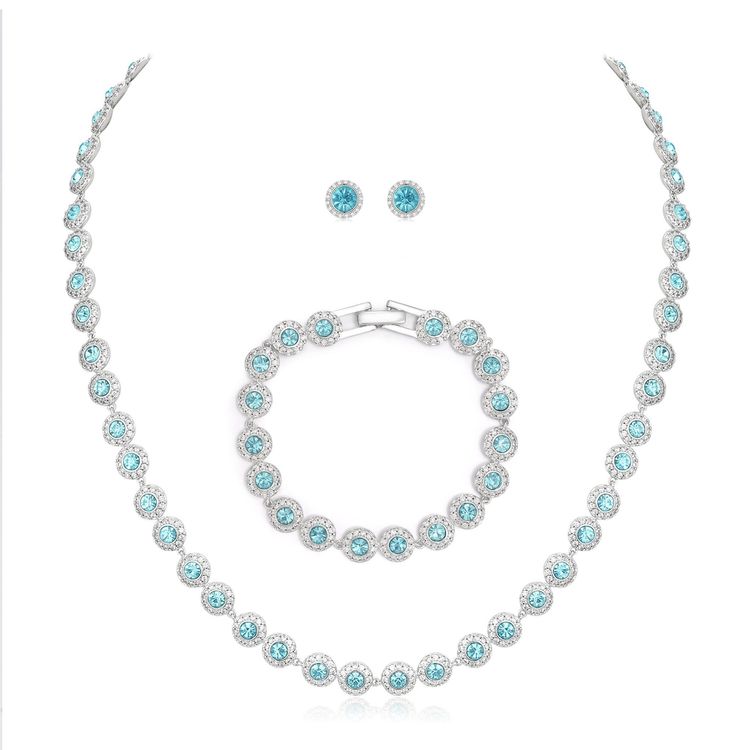 Stunning tennis set With Necklace, Bracelet, And Earrings imagen 5